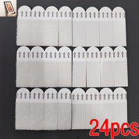 12 Pairs (24pcs) of No-Drill Picture Hanging Strips - Double-Sided Removable Wall Hooks, Suitable for Frames And Artwork, No Trace Adhesive, Water-Resistant Mounting Tape, Heavy-Duty Picture Hanging Set, No-Drill Picture Hang