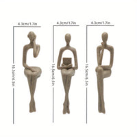 Resin three kinds of sitting posture combination abstract figure statue