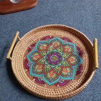 Ytnjzl Handwoven Rattan Wicker Basket - Perfect for Holiday Gatherings & Party Supplies, Perfect for Winter, New Year