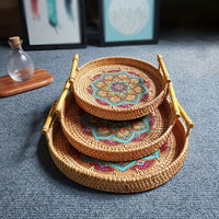 Ytnjzl Handwoven Rattan Wicker Basket - Perfect for Holiday Gatherings & Party Supplies, Perfect for Winter, New Year