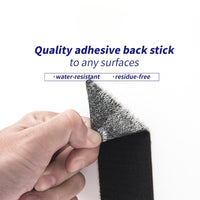 Heavy Duty Self-Adhesive Hook and Loop Strips, Black Carbon Fiber Texture - 20pcs