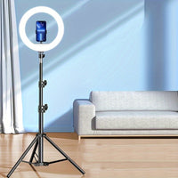 LED Selfie Ring Light with Tripod Stand & Flexible Phone Holder - USB Powered - 12-Inch