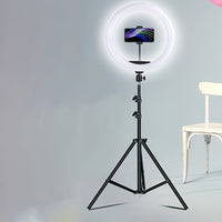 LED Selfie Ring Light with Tripod Stand & Flexible Phone Holder - USB Powered - 12-Inch