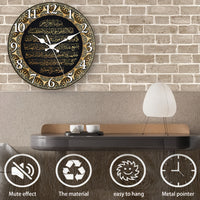 Muslim Element Wall Clock, Round Silent Clock