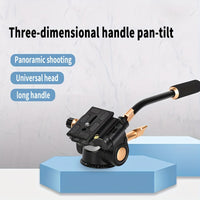Pan-Tilt Head with Long Handle for Photography & Video, Smooth Damping Control