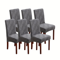 6pcs Leopard Print Mid-Back Chair Covers - Stretchy, All-Season Dust & Stain Resistant Slipcovers for Home Dining Chairs