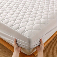 Luxury Soft Comfort Waterproof Mattress Protector - Fitted Quilted Pad with Hypoallergenic Polyurethane Filling, 100% Polyester Cover, Machine Washable, Breathable, Allergy Protection for Bedroom and Hotel - Single, Double Si