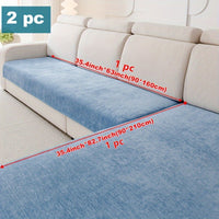 Modern Chenille Sofa Protection Pad 2pc Set – Pet Friendly, Non-Slip, Scratch Resistant – Machine Washable Polyester Sofa Covers for Armchair, Loveseat, 3-Seater, 4-Seater and Sectional Sofas