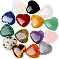 10pcs Hand-Carved Heart-Shaped Quartz Crystal