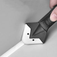 1 Set 3-in-1 Silicone Caulking Tool with Stainless Steel Head, Sealant Cleaner, Grower Scraper, and Glue Board with 5 Interchangeable Pads
