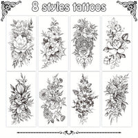 Temporary Tattoos - Waterproof - Semi Permanent Half Arm Tattoos - 8pcs