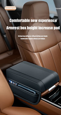 Car Armrest Cushion Pad With Storage Pockets, Universal Center