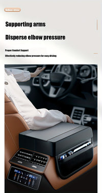 Car Armrest Cushion Pad With Storage Pockets, Universal Center