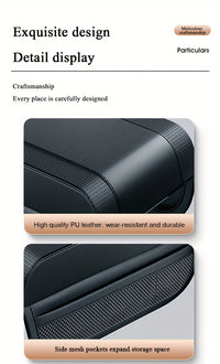 Car Armrest Cushion Pad With Storage Pockets, Universal Center