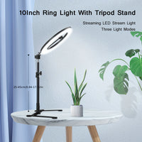 LED Ring Light with Tripod Stand - USB Powered - 26.01cm