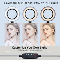 LED Ring Light with Tripod Stand - USB Powered - 26.01cm