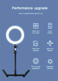 LED Ring Light with Tripod Stand - USB Powered - 26.01cm