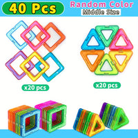 Magnetic Blocks Building Toys, Improve Creativity Hands-On Ability 3D Puzzle Design Toy, for 3 - 6 Years Old Best Birthday Halloween Gifts Random Color