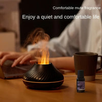 New Flame Light Aromatherapy Humidifier Ultrasonic Spray Fragrance Replenishment Expansion Fragrance Machine Essential Oil Humidifier Aromatherapy Machine Candle 7-Color Atmosphere Light Bathroom Lighting