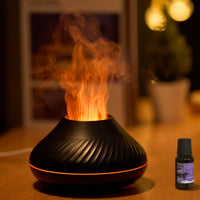 New Flame Light Aromatherapy Humidifier Ultrasonic Spray Fragrance Replenishment Expansion Fragrance Machine Essential Oil Humidifier Aromatherapy Machine Candle 7-Color Atmosphere Light Bathroom Lighting
