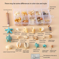 Natural Shell Charms Set for DIY Jewelry Making - 65 Piece