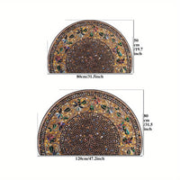 Luxury Retro Ethnic Style Semi-Circular Welcome Mat, Crystal Velvet with Starry Sky Design, 1000g/m² Weight, 6mm Thickness, Dust-Proof and Soil-Scraping Entrance Mat, Non-Slip Home Decor Mat, Indoor Welcome Mat | Starry Sky