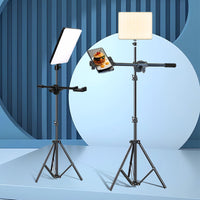LED Video Light Kit - Dimmable with Tripod Stand & Phone Holder