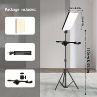 LED Video Light Kit - Dimmable with Tripod Stand & Phone Holder