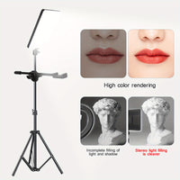 LED Video Light Kit - Dimmable with Tripod Stand & Phone Holder