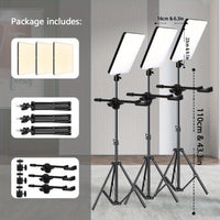 LED Video Light Kit - Dimmable with Tripod Stand & Phone Holder