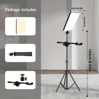 LED Video Light Kit - Dimmable with Tripod Stand & Phone Holder