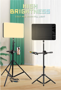 LED Video Light Kit - Dimmable with Tripod Stand & Phone Holder