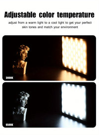 LED Video Light Kit - Dimmable with Tripod Stand & Phone Holder