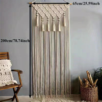 Bohemian Hand-Woven Door Curtain Tapestry, 13 Panels, 64.77cm x 199.9cm - Elegant Fabric Decor