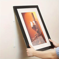 12 Pairs (24pcs) of No-Drill Picture Hanging Strips - Double-Sided Removable Wall Hooks, Suitable for Frames And Artwork, No Trace Adhesive, Water-Resistant Mounting Tape, Heavy-Duty Picture Hanging Set, No-Drill Picture Hang