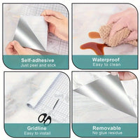 1 Roll of Marble Wallpaper, Self-Adhesive Kitchen Stickers - Waterproof And Stain-Resistant Kitchen Stickers, Window Sills, Bay Window Cabinets, Desktop Stickers, Furniture Renovation Wallpaper Stickers! Removable Self-Adhesi