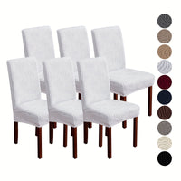 6pcs Leopard Print Mid-Back Chair Covers - Stretchy, All-Season Dust & Stain Resistant Slipcovers for Home Dining Chairs