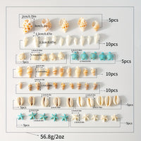 Natural Shell Charms Set for DIY Jewelry Making - 65 Piece
