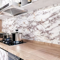 1 Roll Self-Adhesive Marble Vinyl Wallpaper, Thicker Glossy Finish, Stone And Wood Style, Waterproof Oil-Proof, Renovation Stickers For Kitchen Bathroom TV Background Wall, Vinyl Material