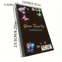 24 Colors Glitter Temporary Tattoo Kit