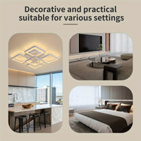 Modern LED Ceiling Light Fixture - Dimmable Metal Semi Flush Mount with Remote, Acrylic Shade, Infrared Sensor, 110-240V Hard-Wired Indoor Lighting for Living Room, Bedroom, Study - No Battery Required