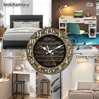 Muslim Element Wall Clock, Round Silent Clock