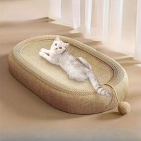 1/2pcs Solid Oval Scratching Pole-Durable Sisal Hemp Rope Structure, Warm and Interesting Cat Toy, Perfect Healthy Scratching Experience/Christmas/Autumn and Winter Season/Gift