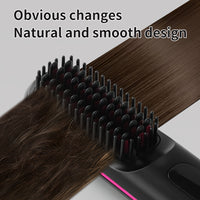 Portable&cordless straight hair comb, rapid heating, constant temperature anti-hot design, negative ion technology, intelligent digital display, USB charging, delicate and lightweight, very suitable for home and travel use, i