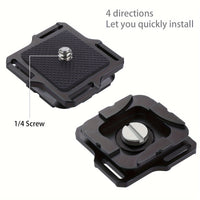 Quick Release Action Camera Mount with Aluminum Alloy Clip & Backpack Strap