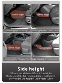 Luxury PU Leather Car Floor Mats - All-Weather Protection, Diamond Quilted Design
