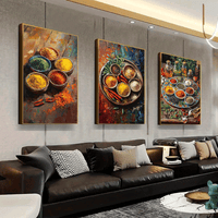 Canvas Painting--Unframed - Colorful Indian Spices Oil Painting Style - 3pcs/Set