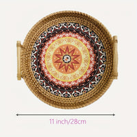 Ytnjzl Handwoven Rattan Wicker Basket - Perfect for Holiday Gatherings & Party Supplies, Perfect for Winter, New Year