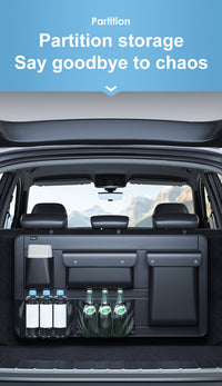 Large Capacity Car Trunk Organizer With Partition Design, Multifunctional PU Leather Storage Box