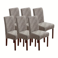 6pcs Leopard Print Mid-Back Chair Covers - Stretchy, All-Season Dust & Stain Resistant Slipcovers for Home Dining Chairs